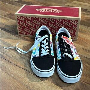 Vans Colorful Checkered Sneakers with Black and White Accents
